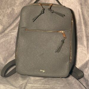 Casey Leather Gray Backpack